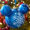 Mickey Mouse Icon Ball Ornament, Glitter Snowflake -Disney Store 436019854486 1
