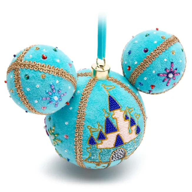 Mickey Mouse Icon Ball Ornament, Beaded Fantasyland Castle 5 Mickey Mouse Icon Ball Ornament, Beaded Fantasyland Castle - Image 3