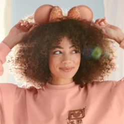 Minnie Mouse Orange Sequin Ears Headband For Adults