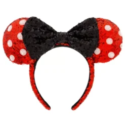 Minnie Mouse Polka Dot Sequined Ears Headband For Adults