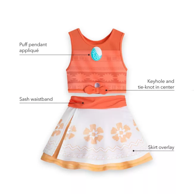 Moana Deluxe Swimsuit For Girls 4 Moana Deluxe Swimsuit For Girls - Image 2