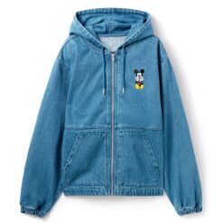 Mickey Mouse Denim Zip Hoodie For Adults